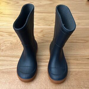 Meduse Gray/Blue Rain Boots with Brown Soles